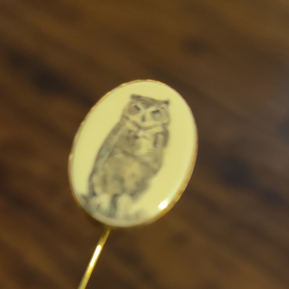 Vintage Owl Stick Pin - Picture 6 of 7